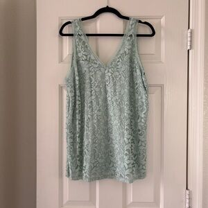 Mint Green Lace Tank Top
